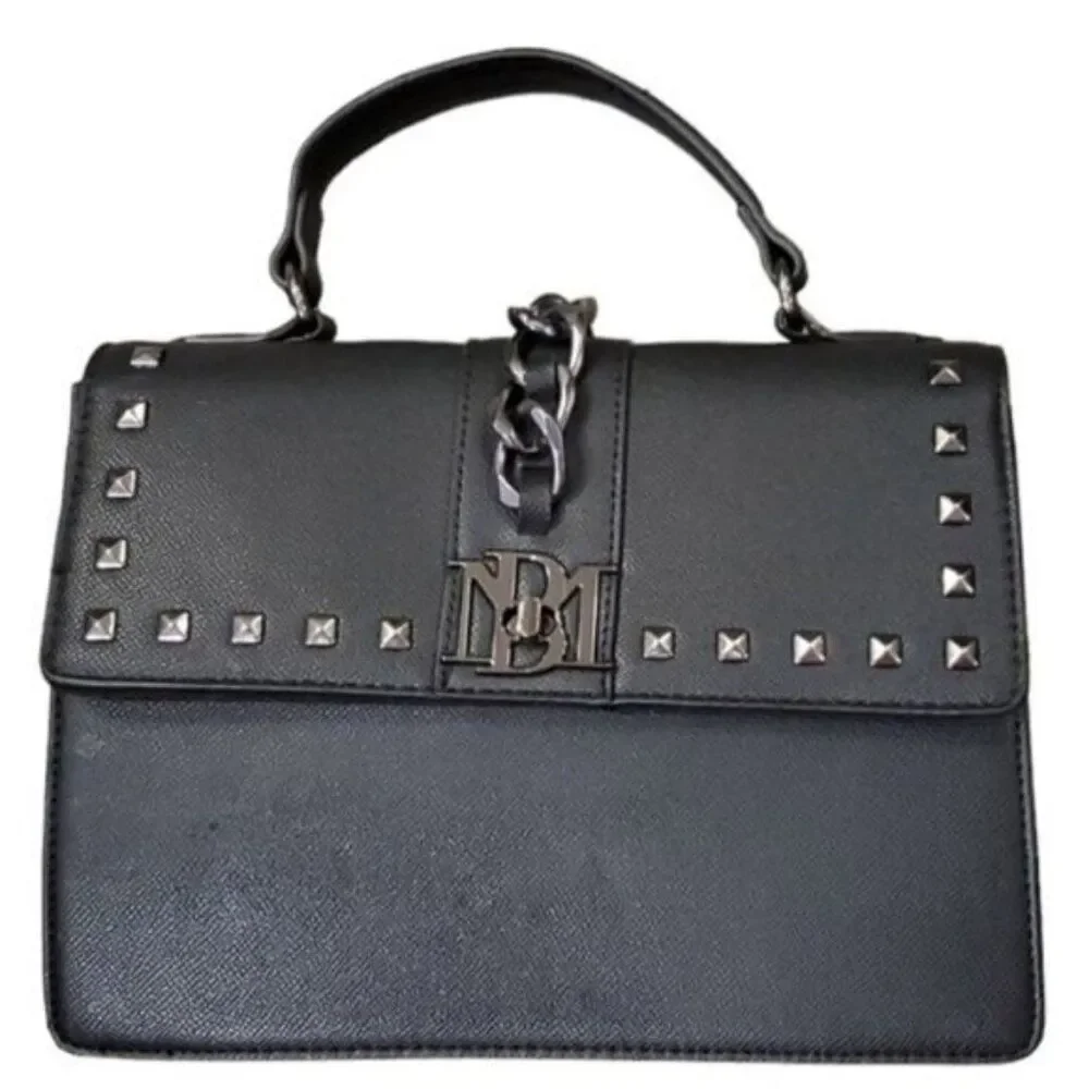Badgley Mischka Bag Satchel Handbag Purse Vegan Leather Black Women's Women's